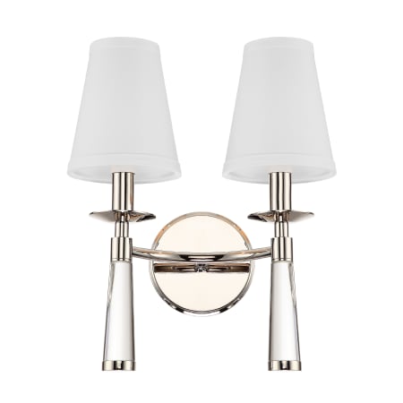 Crystorama Lighting Group Baxter 2 Light 15" Tall Wall Sconce Polished Nickel
