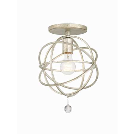 Crystorama Lighting Group Solaris 9" Wide Flush Mount Globe Ceiling Fixture Olde Silver