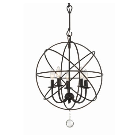 Crystorama Lighting Group Solaris 5 Light 17" Wide Cage Pendant with Clear Glass Accents English Bronze