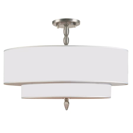 Crystorama Lighting Group Luxo 5 Light 26" Wide Semi-Flush Drum Ceiling Fixture with Silk Shade Satin Nickel