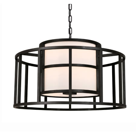 Crystorama Lighting Group Hulton 5 Light 25" Wide Drum Chandelier with Silk Shade Matte Black