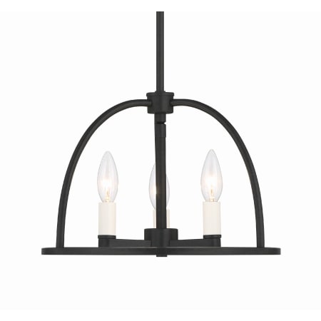 Crystorama Lighting Group Abbott 3 Light 14" Wide Taper Candle Pendant Black