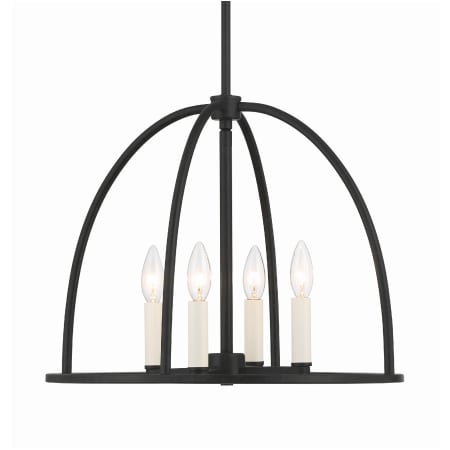 Crystorama Lighting Group Abbott 4 Light 18" Wide Taper Candle Pendant Black