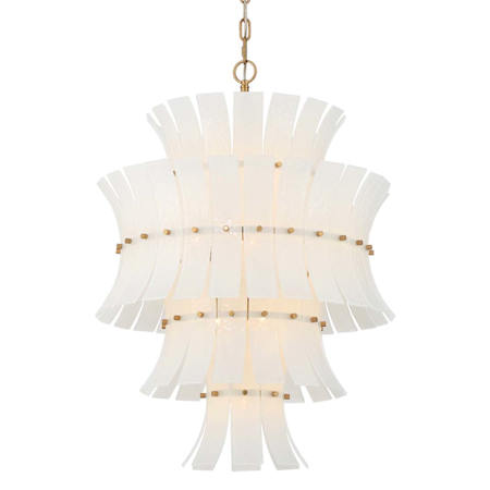 Crystorama Lighting Group Abigail 13 Light 23" Wide Chandelier with Curved White Glass Aged Brass