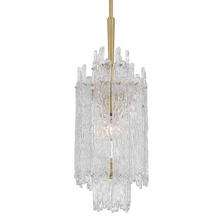 Crystorama Lighting Group Ackerly 9" Wide Mini Pendant with Ice Glass Shade Aged Brass