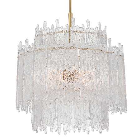 Crystorama Lighting Group Ackerly 8 Light 24" Wide Pendant with Ice Glass Shade Aged Brass
