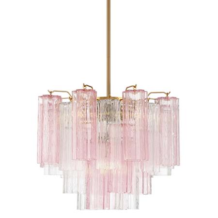Crystorama Lighting Group Addis 4 Light 18" Wide Chandelier with Spring Tronchi Glass Aged Brass