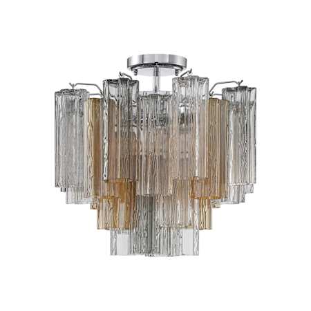 Crystorama Lighting Group Addis 4 Light 18" Wide Semi-Flush Waterfall Ceiling Fixture with Autumn Glass Shades Polished Chrome