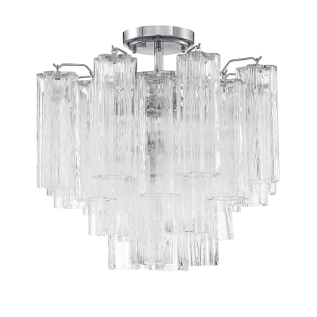 Crystorama Lighting Group Addis 4 Light 18" Wide Semi-Flush Waterfall Ceiling Fixture with Clear Glass Shades Polished Chrome