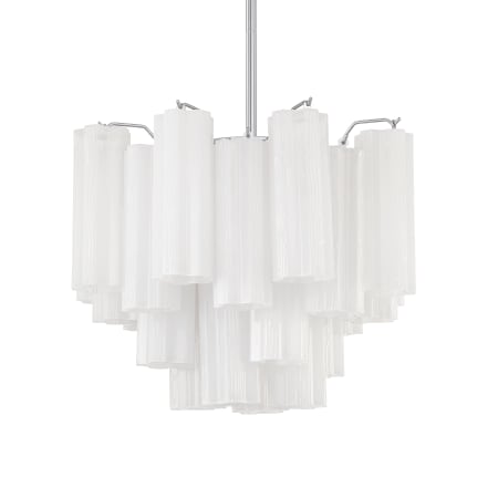 Crystorama Lighting Group Addis 4 Light 18" Wide Waterfall Chandelier with White Glass Shades Polished Chrome