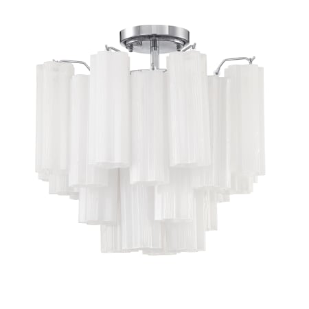 Crystorama Lighting Group Addis 4 Light 18" Wide Semi-Flush Waterfall Ceiling Fixture with White Glass Shades Polished Chrome