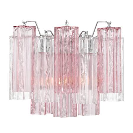 Crystorama Lighting Group Addis 2 Light 12" Tall Wall Sconce with Spring Tronchi Glass Polished Chrome