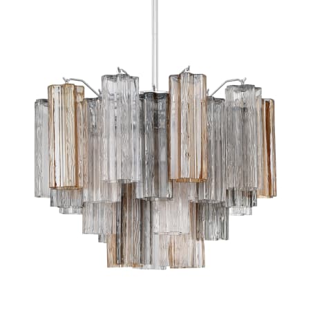 Crystorama Lighting Group Addis 6 Light 20" Wide Waterfall Chandelier with Autumn Glass Shades Polished Chrome