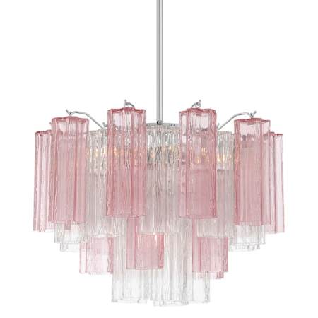 Crystorama Lighting Group Addis 6 Light 20" Wide Chandelier with Spring Tronchi Glass Polished Chrome