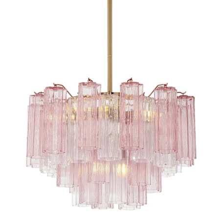 Crystorama Lighting Group Addis 9 Light 22" Wide Chandelier with Spring Tronchi Glass Aged Brass