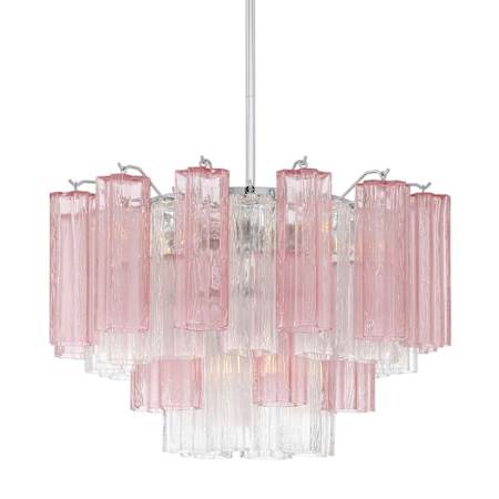 Crystorama Lighting Group Addis 9 Light 22" Wide Chandelier with Spring Tronchi Glass Polished Chrome