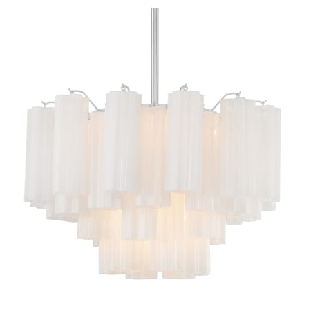 Crystorama Lighting Group Addis 9 Light 22" Wide Waterfall Chandelier with White Glass Shades Polished Chrome