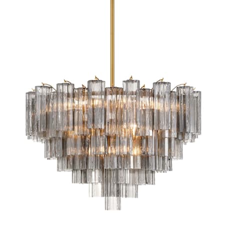 Crystorama Lighting Group Addis 16 Light 32" Wide Chandelier with Smoke Tronchi Glass Aged Brass