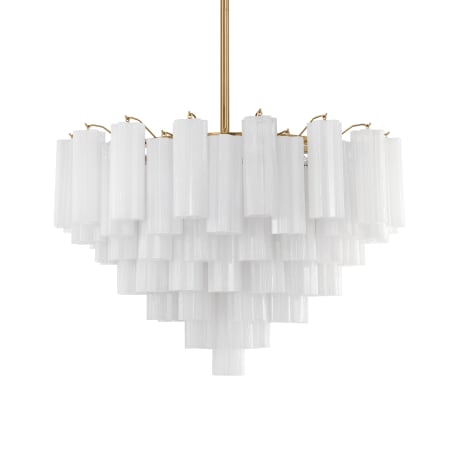 Crystorama Lighting Group Addis 16 Light 32" Wide Waterfall Chandelier with White Glass Shades Aged Brass