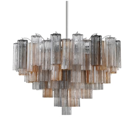 Crystorama Lighting Group Addis 16 Light 32" Wide Waterfall Chandelier with Autumn Glass Shades Polished Chrome