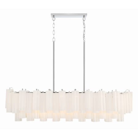 Crystorama Lighting Group Addis 14 Light 52" Wide Crystal Linear Chandelier with White Crystal Shades Polished Chrome