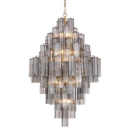 Crystorama Lighting Group Addis 20 Light 32" Wide Chandelier with Smoke Tronchi Glass Aged Brass