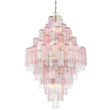 Crystorama Lighting Group Addis 20 Light 32" Wide Chandelier with Spring Tronchi Glass Aged Brass