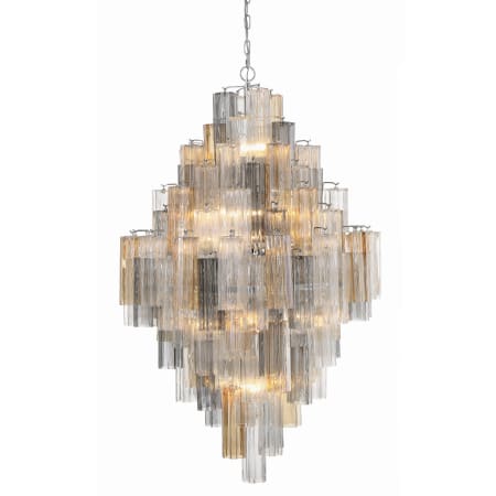 Crystorama Lighting Group Addis 20 Light 31" Wide Crystal Waterfall Chandelier with Autumn Crystal Shades Polished Chrome