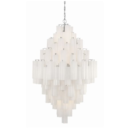 Crystorama Lighting Group Addis 20 Light 31" Wide Crystal Waterfall Chandelier with White Crystal Shades Polished Chrome