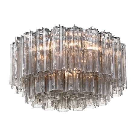 Crystorama Lighting Group Addis 7 Light 23" Wide Flush Mount Ceiling Fixture with Smoke Tronchi Glass Polished Chrome