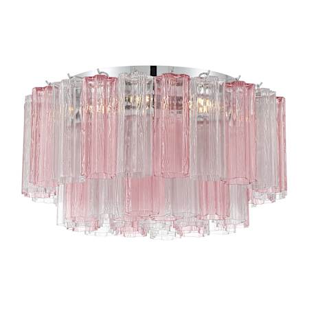 Crystorama Lighting Group Addis 7 Light 23" Wide Flush Mount Ceiling Fixture with Spring Tronchi Glass Polished Chrome