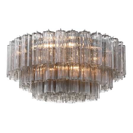 Crystorama Lighting Group Addis 16 Light 32" Wide Flush Mount Ceiling Fixture with Smoke Tronchi Glass Polished Chrome