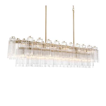 Crystorama Lighting Group Addis 16 Light 65" Wide Linear Chandelier with Clear Glass Shades Aged Brass