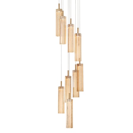 Crystorama Lighting Group Addis 12" Wide Multi Light Pendant with Amber Glass Shades Aged Brass