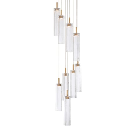 Crystorama Lighting Group Addis 12" Wide Multi Light Pendant with Clear Glass Shades Aged Brass