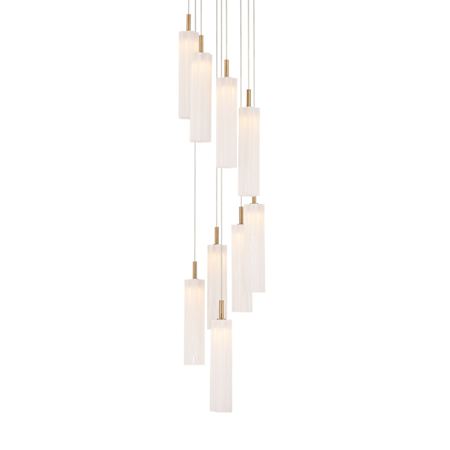 Crystorama Lighting Group Addis 12" Wide Multi Light Pendant with White Glass Shades Aged Brass