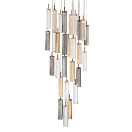 Crystorama Lighting Group Addis 26" Wide Multi Light Pendant with Autumn Glass Shades Aged Brass