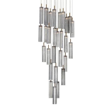 Crystorama Lighting Group Addis 26" Wide Multi Light Pendant with Smoke Glass Shades Aged Brass