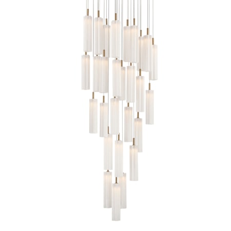 Crystorama Lighting Group Addis 26" Wide Multi Light Pendant with White Glass Shades Aged Brass