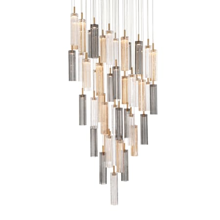 Crystorama Lighting Group Addis 36" Wide Multi Light Pendant with Autumn Glass Shades Aged Brass