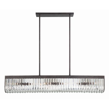 Crystorama Lighting Group Alister 6 Light 50" Wide Crystal Linear Chandelier Charcoal Bronze