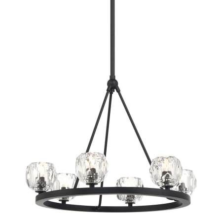 Crystorama Lighting Group Aragon 6 Light 24" Wide LED Crystal Ring Chandelier Matte Black