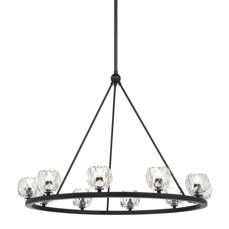 Crystorama Lighting Group Aragon 10 Light 36" Wide LED Crystal Ring Chandelier Matte Black