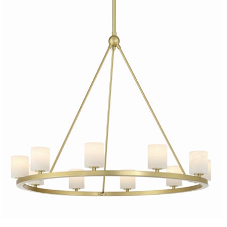 Crystorama Lighting Group Aragon 10 Light 35" Wide LED Ring Chandelier Soft Brass