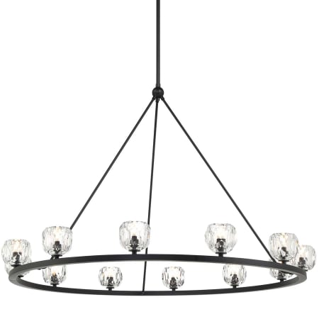 Crystorama Lighting Group Aragon 12 Light 48" Wide LED Crystal Ring Chandelier Matte Black