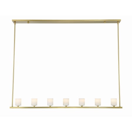 Crystorama Lighting Group Aragon 7 Light 56" Wide LED Linear Chandelier Soft Brass