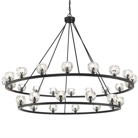 Crystorama Lighting Group Aragon 30 Light 60" Wide LED Crystal Ring Chandelier Matte Black