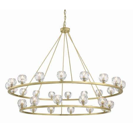 Crystorama Lighting Group Aragon 30 Light 60" Wide LED Crystal Ring Chandelier Soft Brass