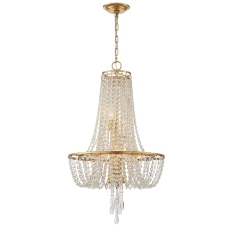 Crystorama Lighting Group Arcadia 4 Light 18" Wide Crystal Empire Chandelier with Hand Cut Crystal Accents Antique Gold