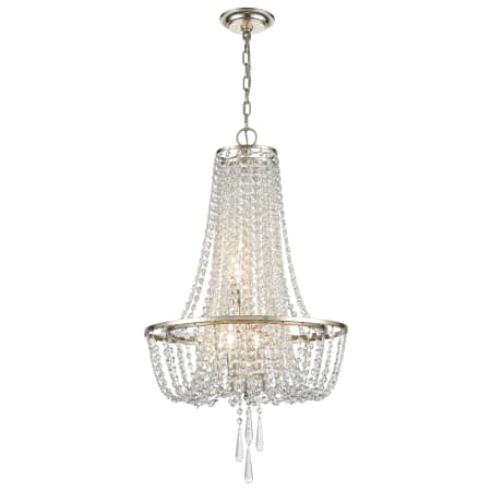 Crystorama Lighting Group Arcadia 4 Light 18" Wide Crystal Empire Chandelier with Hand Cut Crystal Accents Antique Silver